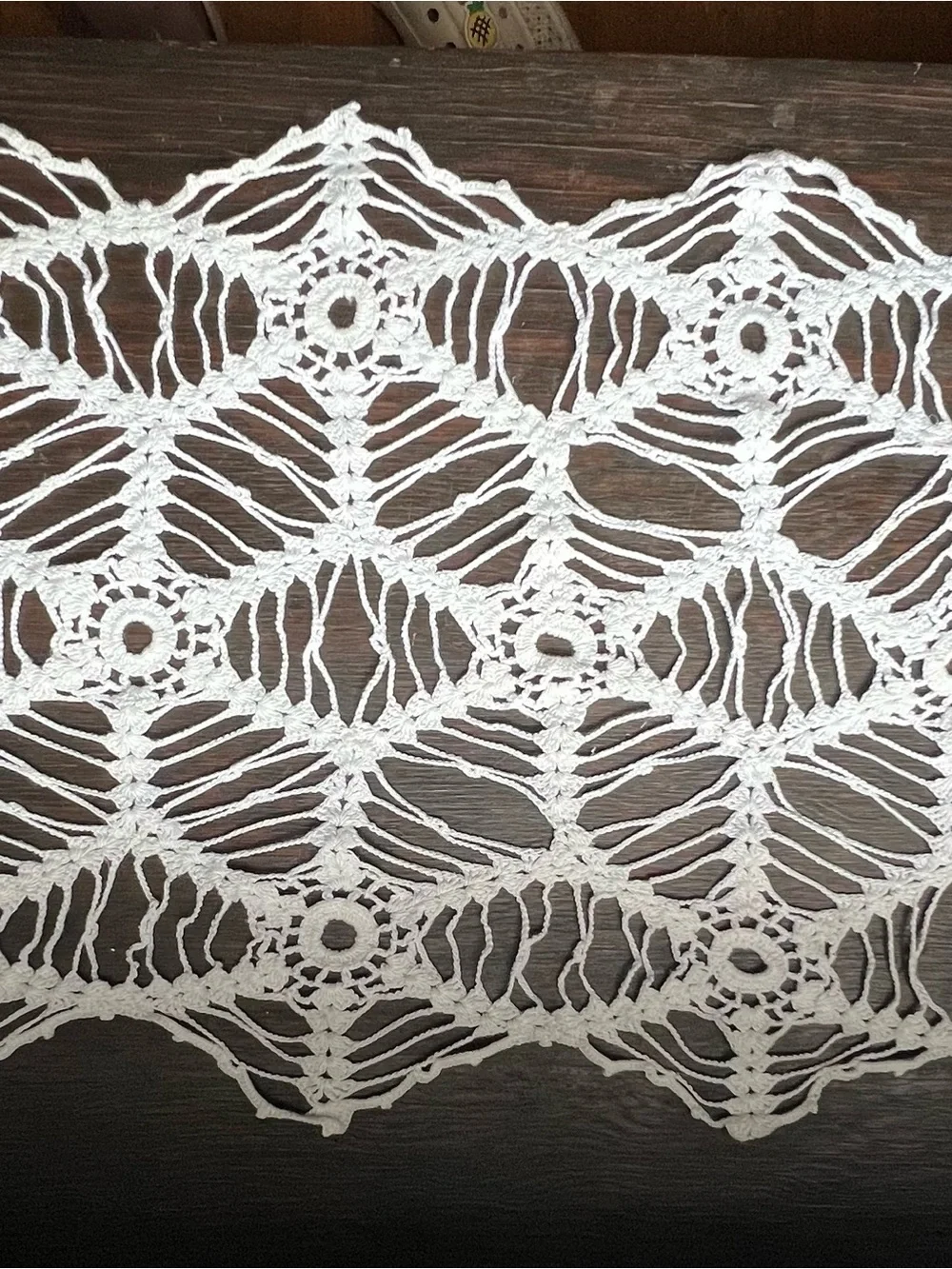Handmade White Crochet Lace Panel